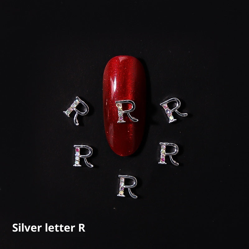 Cooc 26 Letter Alloy Nail Ornament Nail Crystal