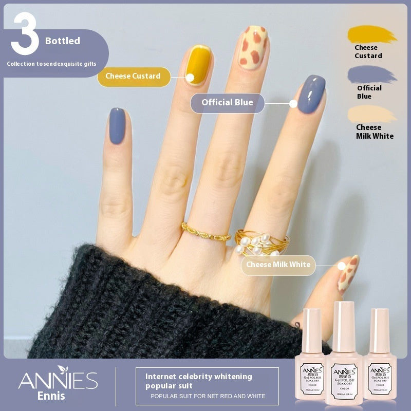 Annies Ennis Women's Three-color New Ice Jelly Nude Color Gel Nail Polish Suit