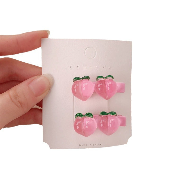 Peach Transparent Pink Sweet Girls' Hairpin