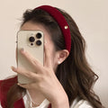 Red Autumn And Winter Sponge Headband High Skull Top High Sense