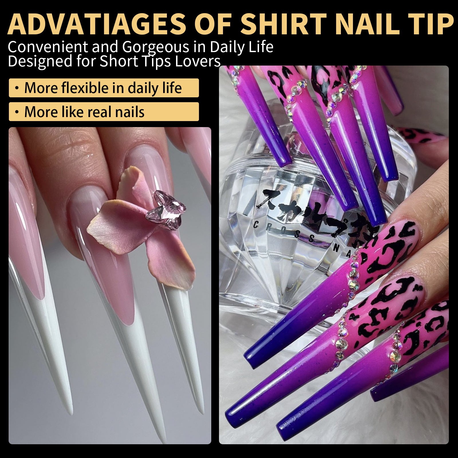 Fashionable And Personalized Extended French Nail Tips