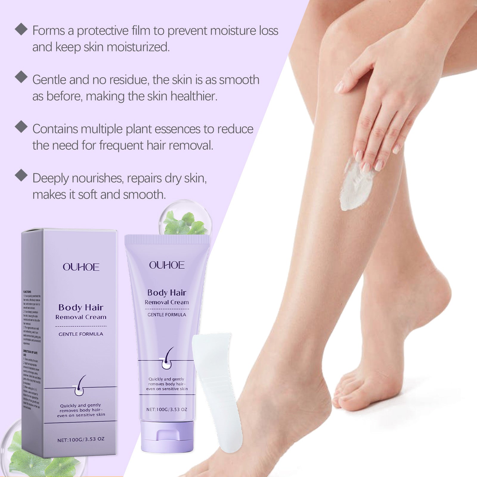 Ouhoe Gentle Body Depilatory Cream Mild Ingredients Hydrating