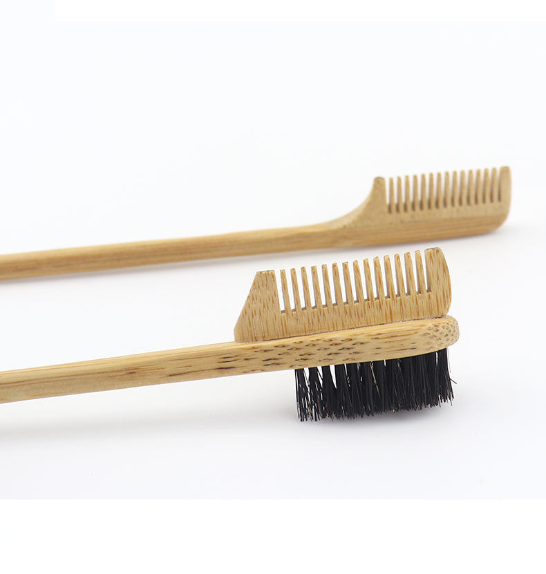 Bamboo Wood Eyebrow Brush Double-headed Three-headed Natural Material Eyebrow Sweep And Eyelash Comb