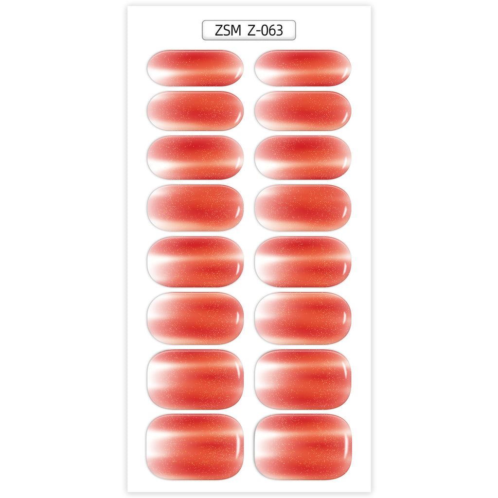 Solid Color Glitter Gel Nail Sticker