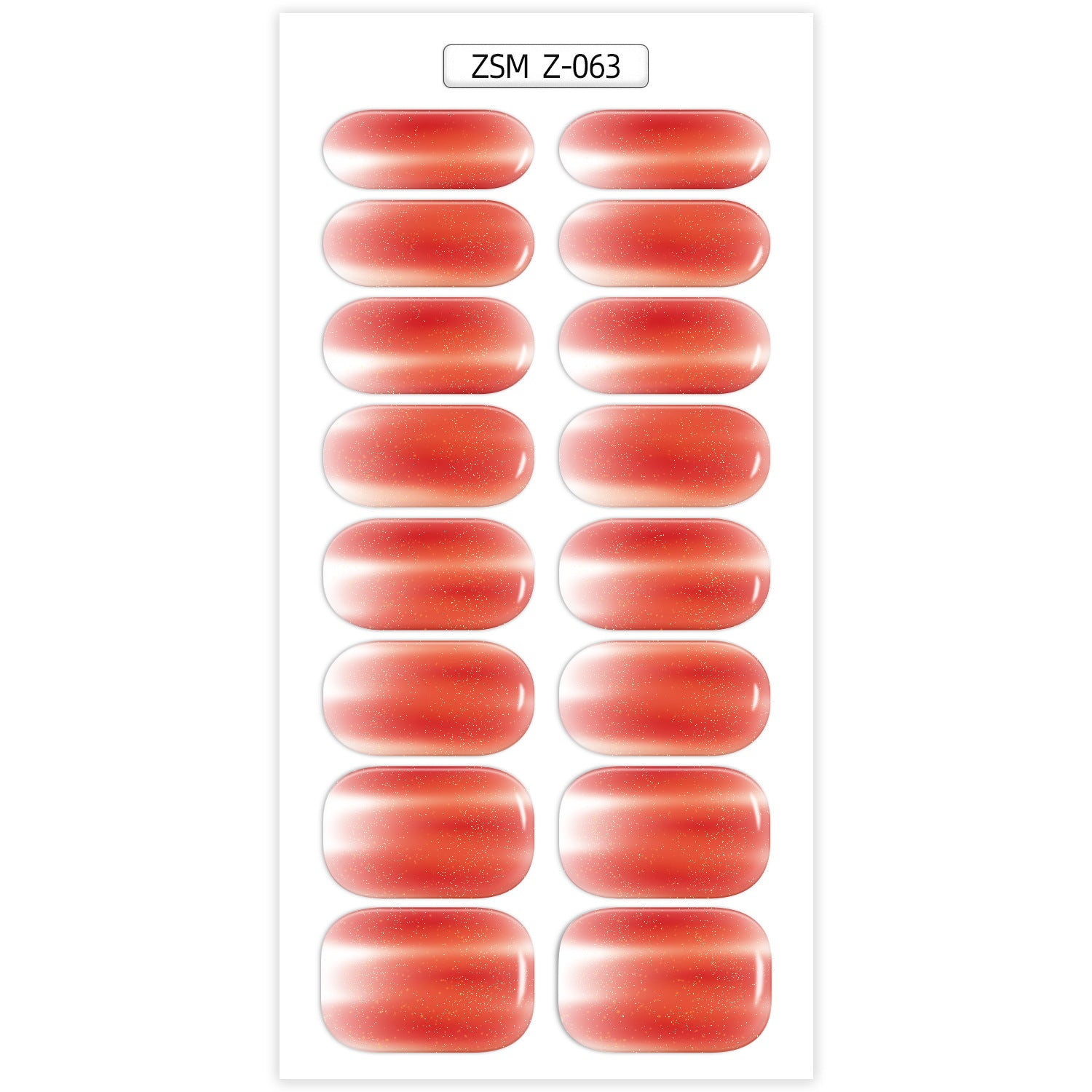 Solid Color Glitter Gel Nail Sticker
