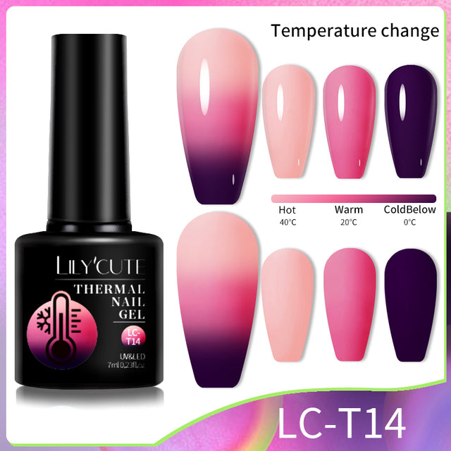 Lilycute Color Changing Thermal Gel Nail Polish Winter Purpl