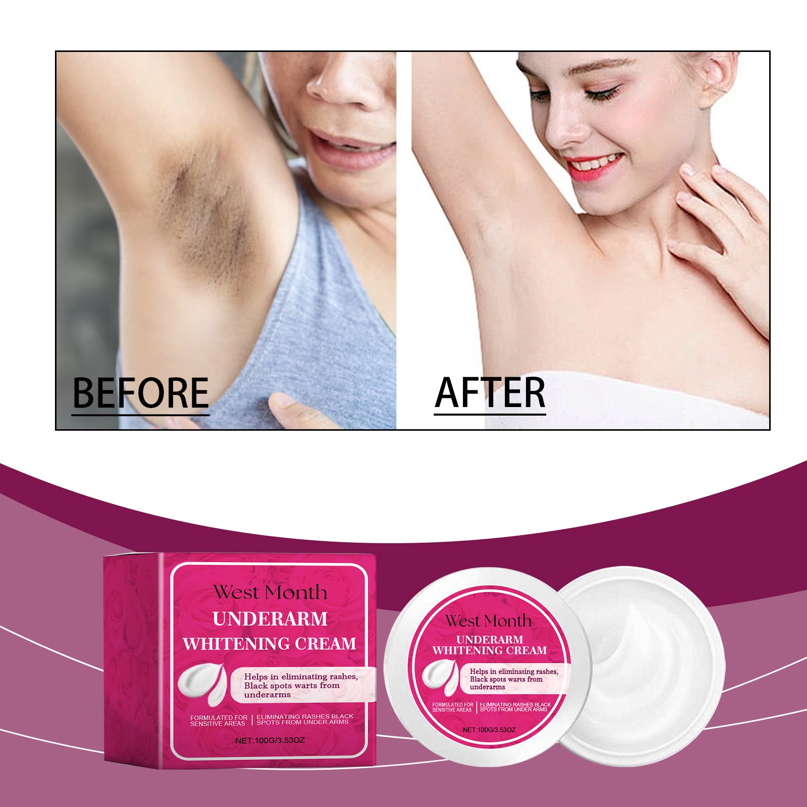 West&Month Beauty Cream Improves Dull Skin, Rejuvenates Skin, Brightens And Exfoliates Dead Skin Body Beauty Cream