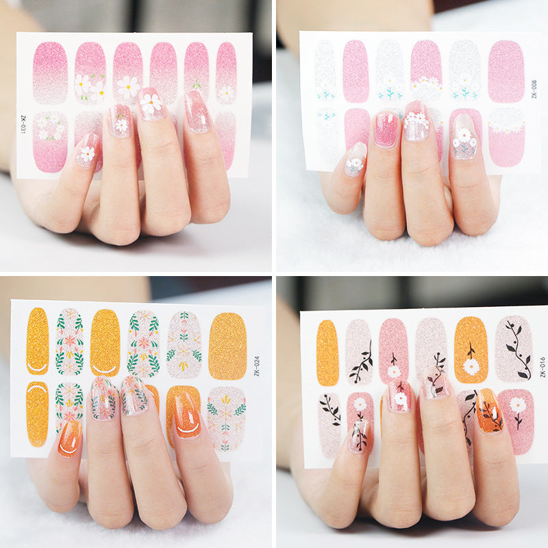 Internet Celebrity Gradient Onion Powder Little Nail Stickers
