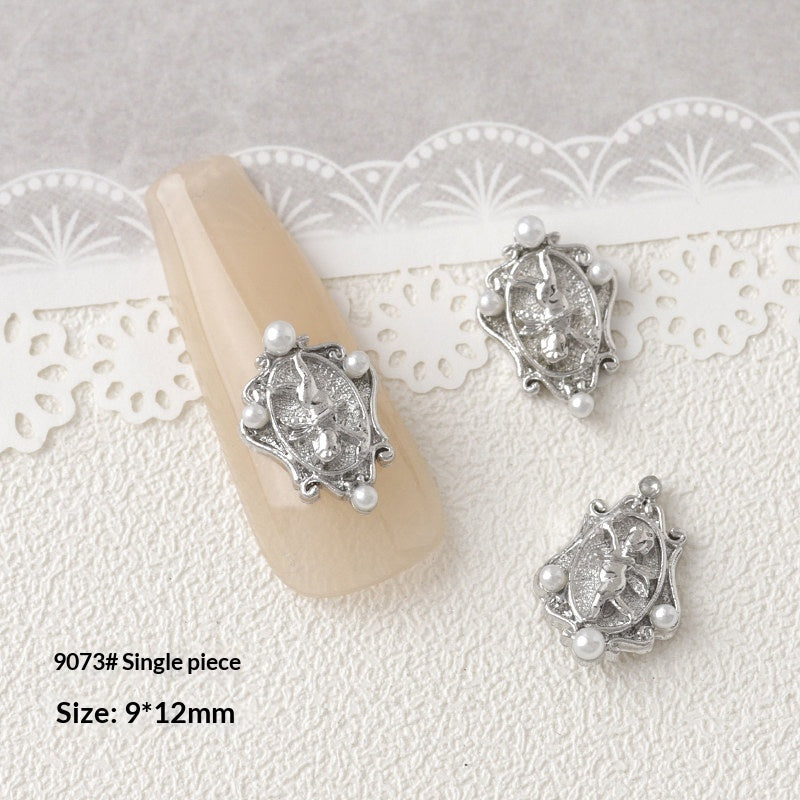 Silver Zircon Bow Nail Art Accessories
