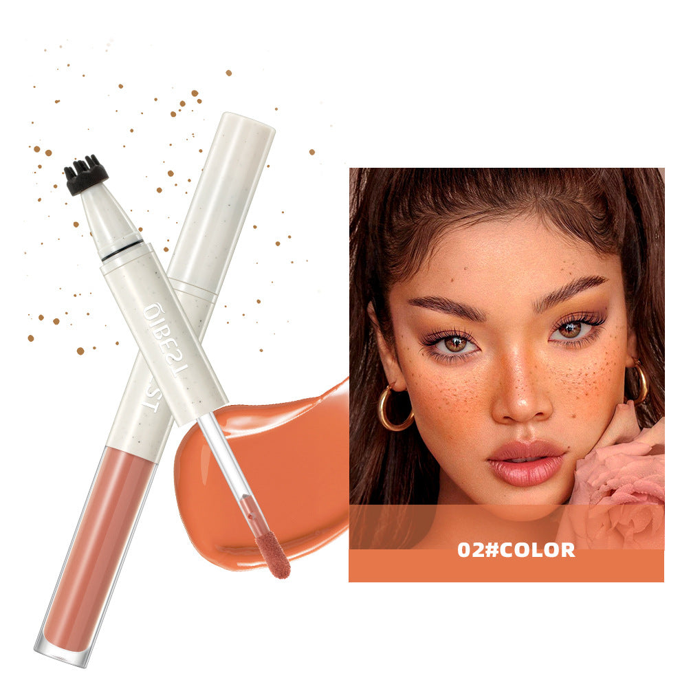 Qibest Double-headed Freckle Blush Women's Long-lasting Matte Natural