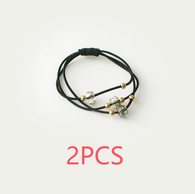 Crystal String Beads Rubber Headband Head Rope