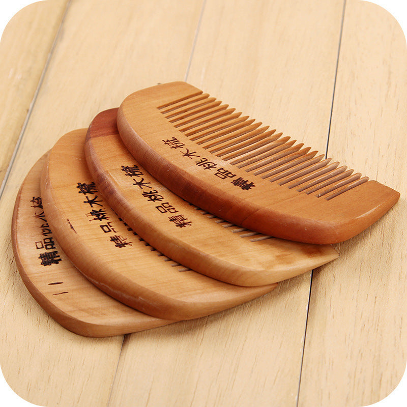 Thickened Dense Tooth Comb Massage Anti-static Round Teeth Wooden Comb
