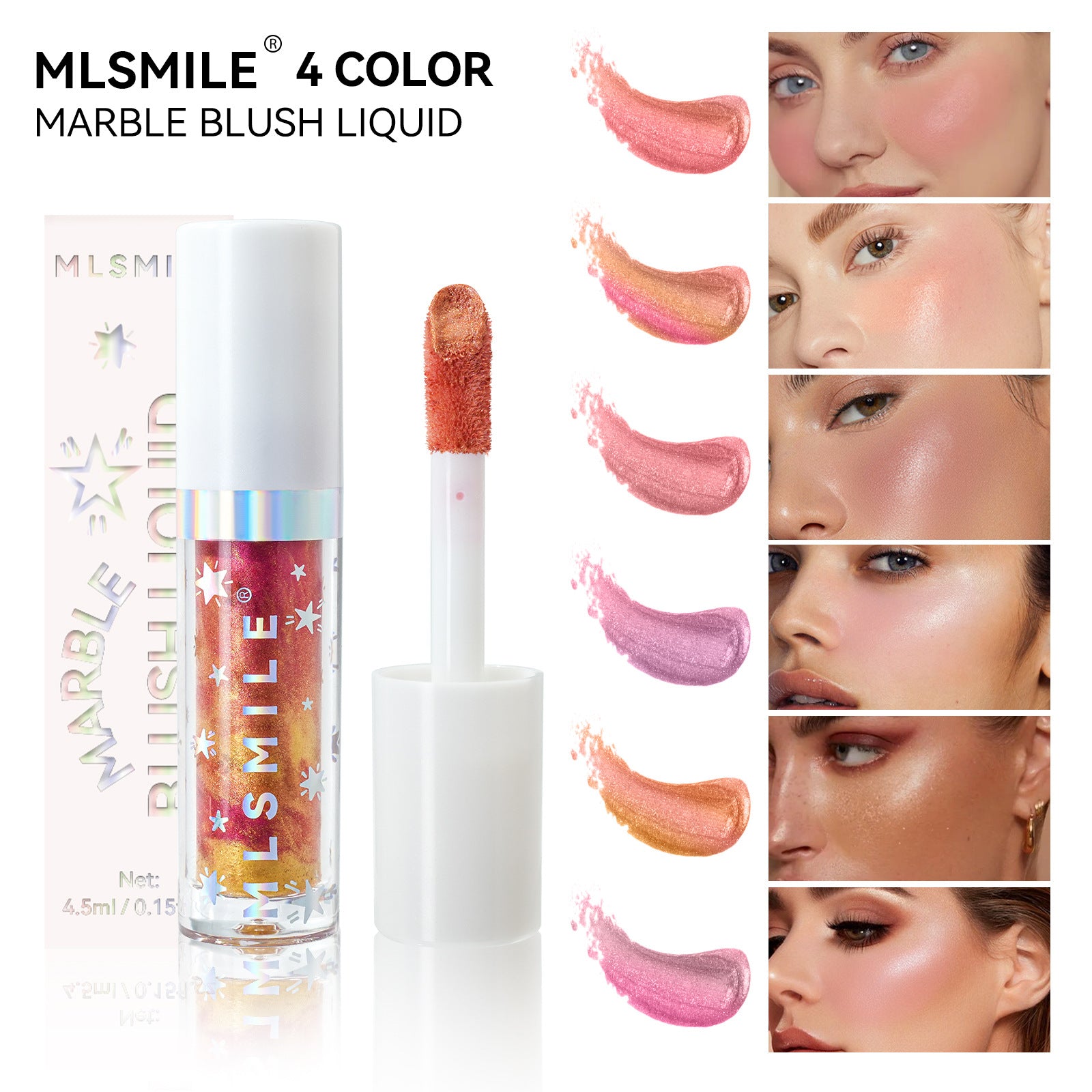 Marble Liquid Blush Brightening Color Rendering Facial Rouge Makeup