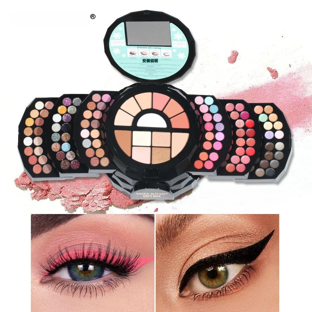 Issyettnns Makeup Palette Featuring Shimmering Eyeshadows Contouring Products Lipsticks And Matte Blush