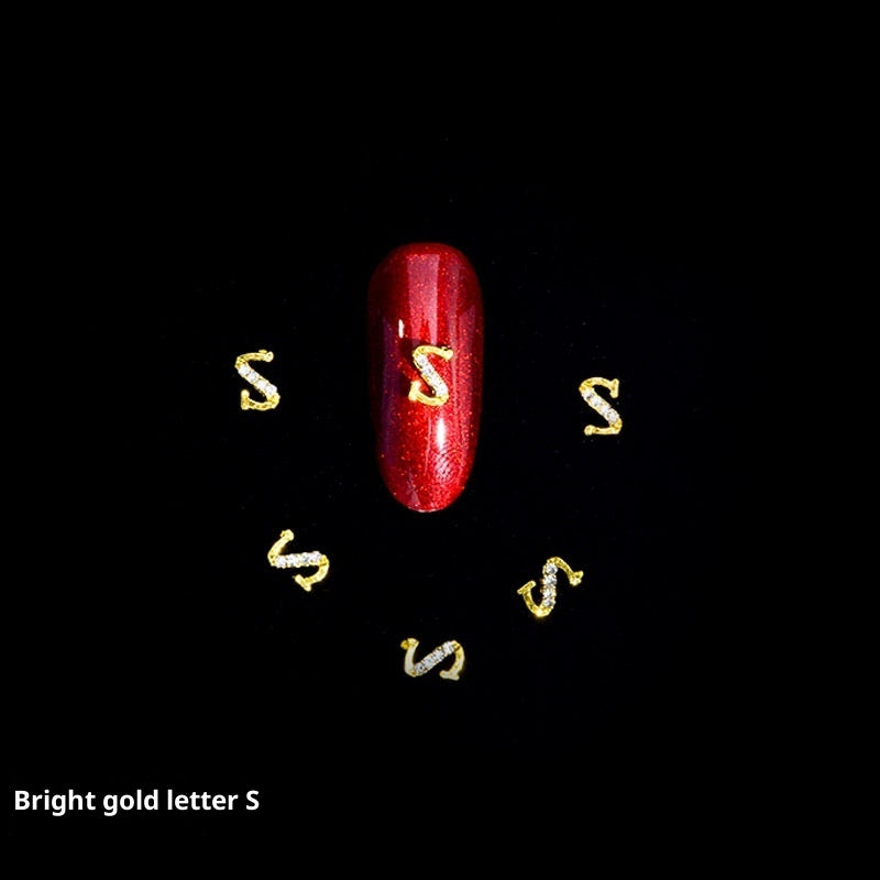 Cooc 26 Letter Alloy Nail Ornament Nail Crystal