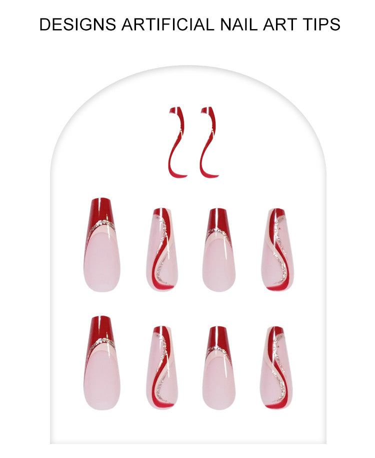 Wave Series Wear Nail Manicure Long Nail Tip Ultra-thin