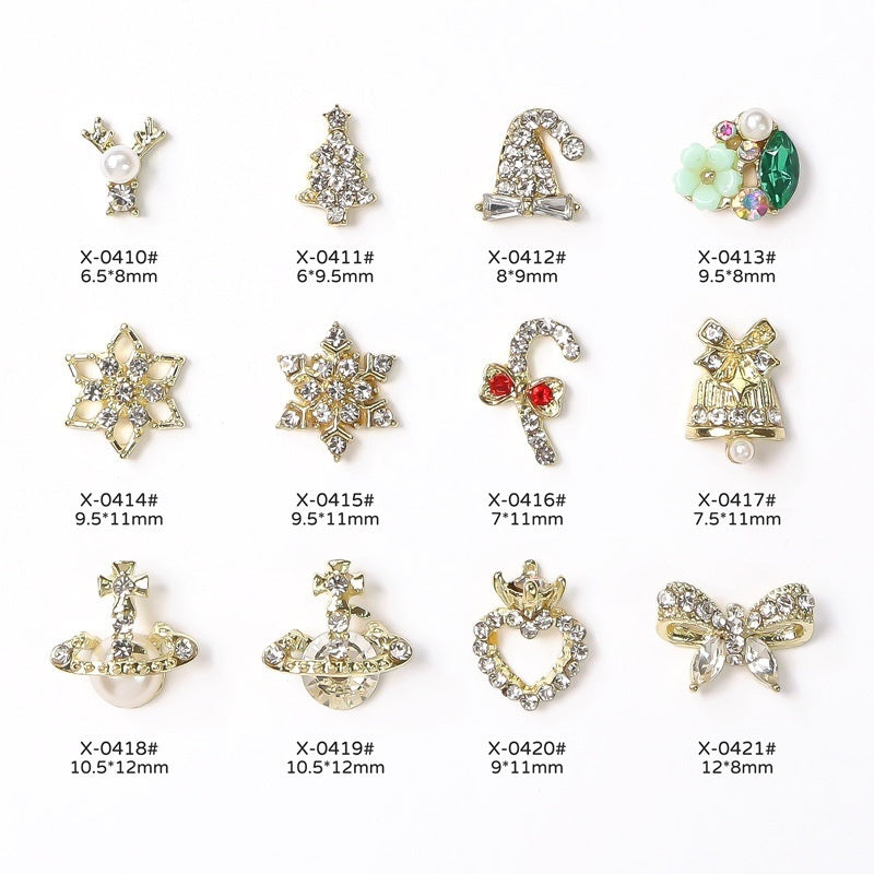 Christmas Love Bell Metal Nail Drill Accessories