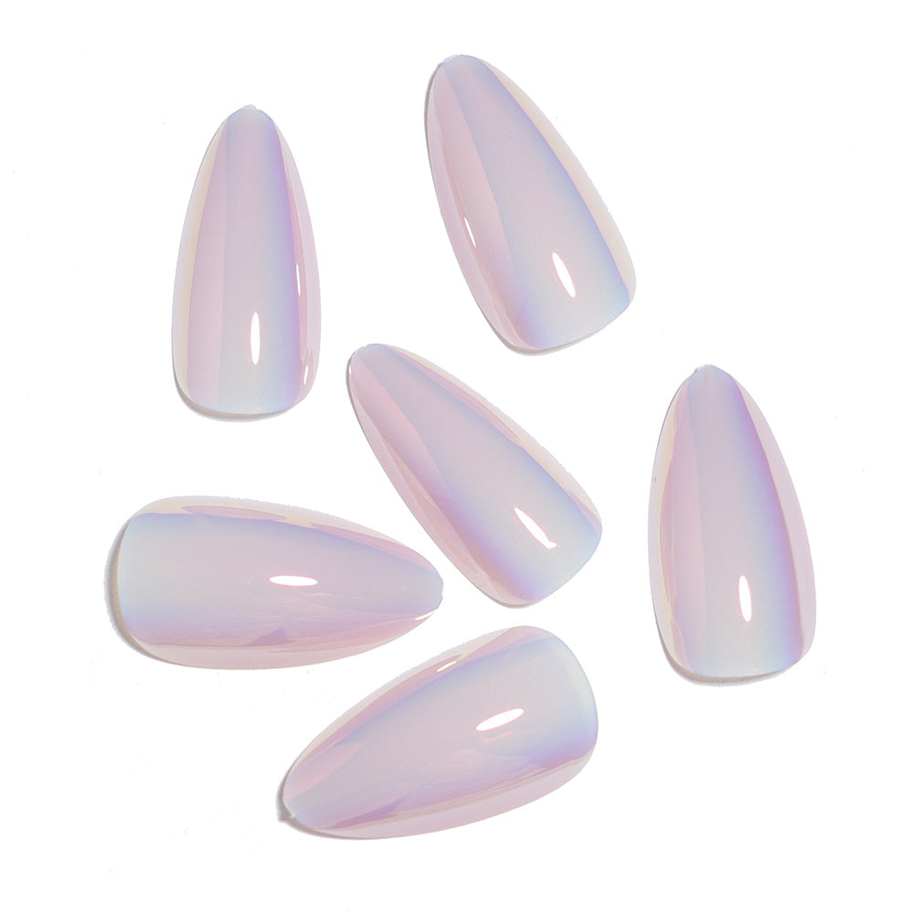 European And American Wear Nail Manicure Electroplated Almond Pink