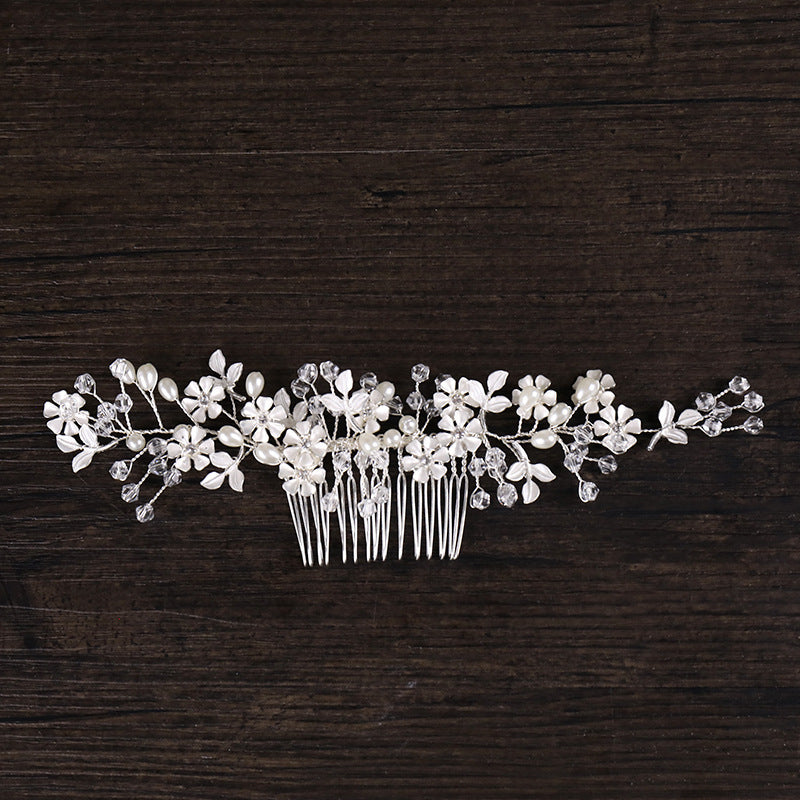 Alloy Flowers With Comb Hair Ornaments For Marriage
