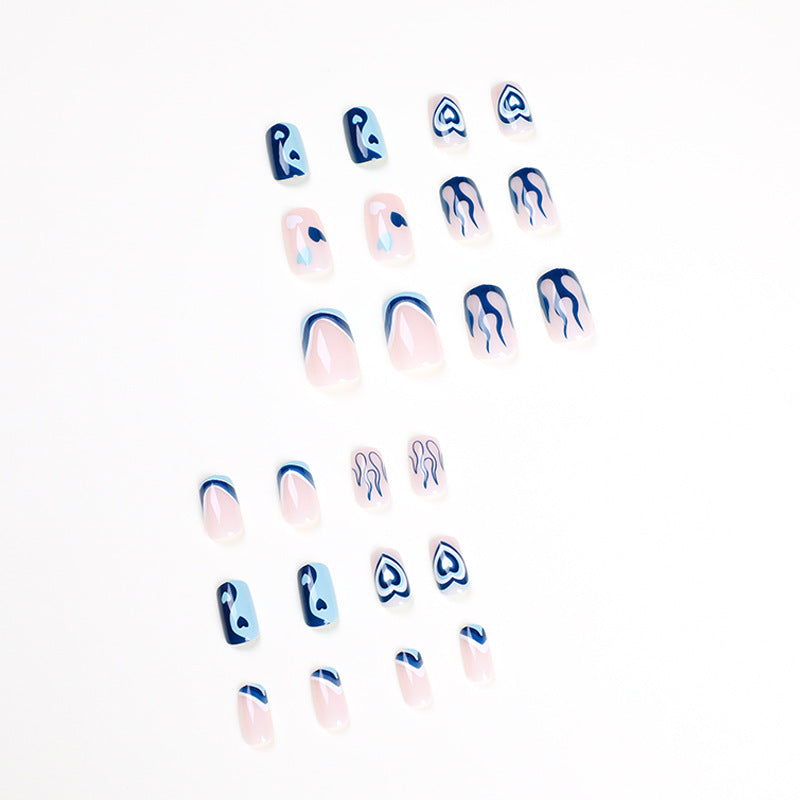 Blue Flame Yin And Yang Love Wear Armor Nail Stickers