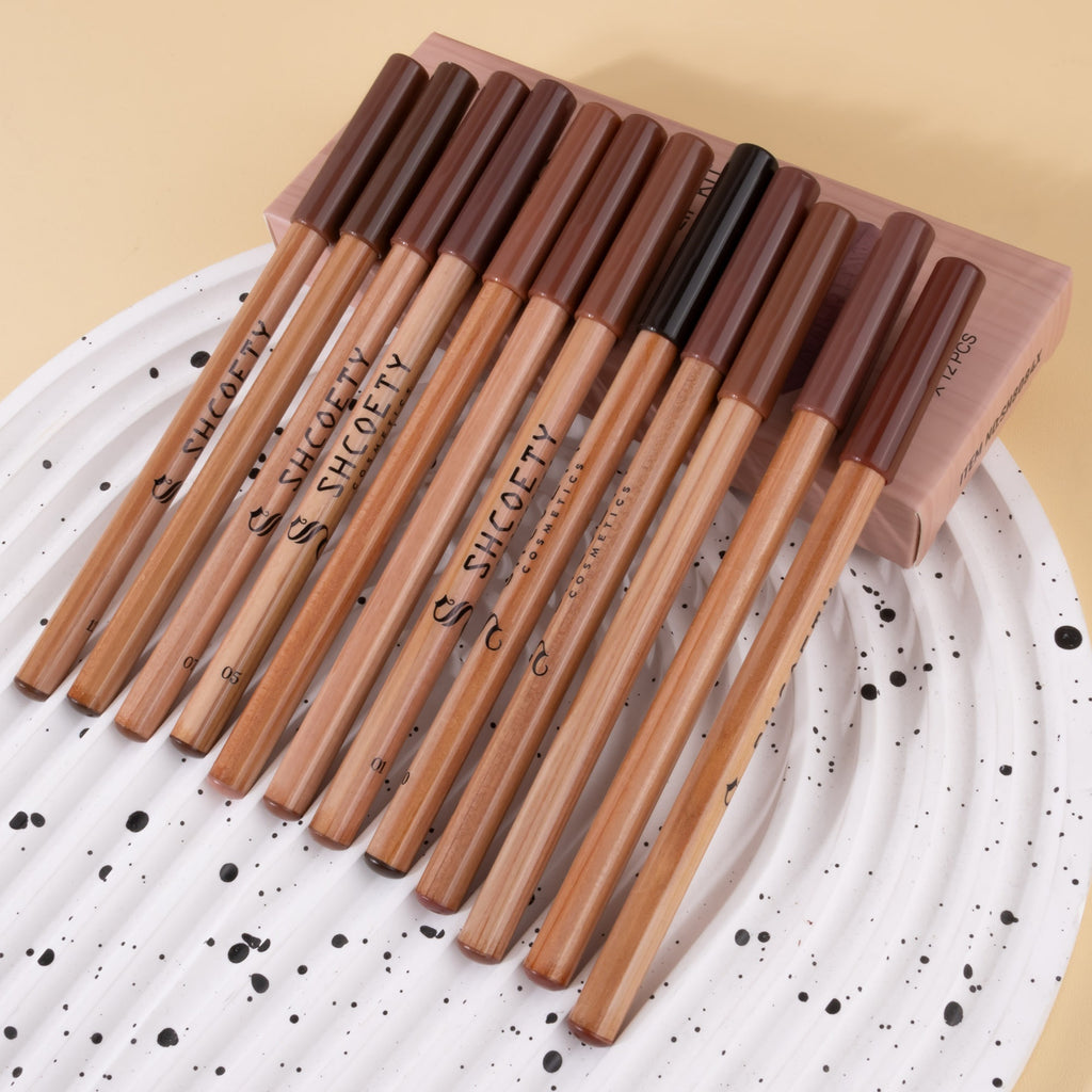 Log Matte Lipstick Lip Liner Suit Nude Long Lasting Fadeless Makeup