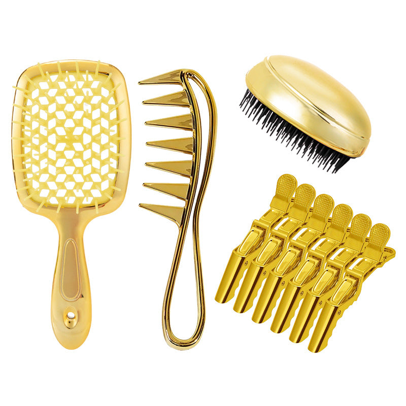 Wet And Dry Golden Hollow Comb Household Fluffy