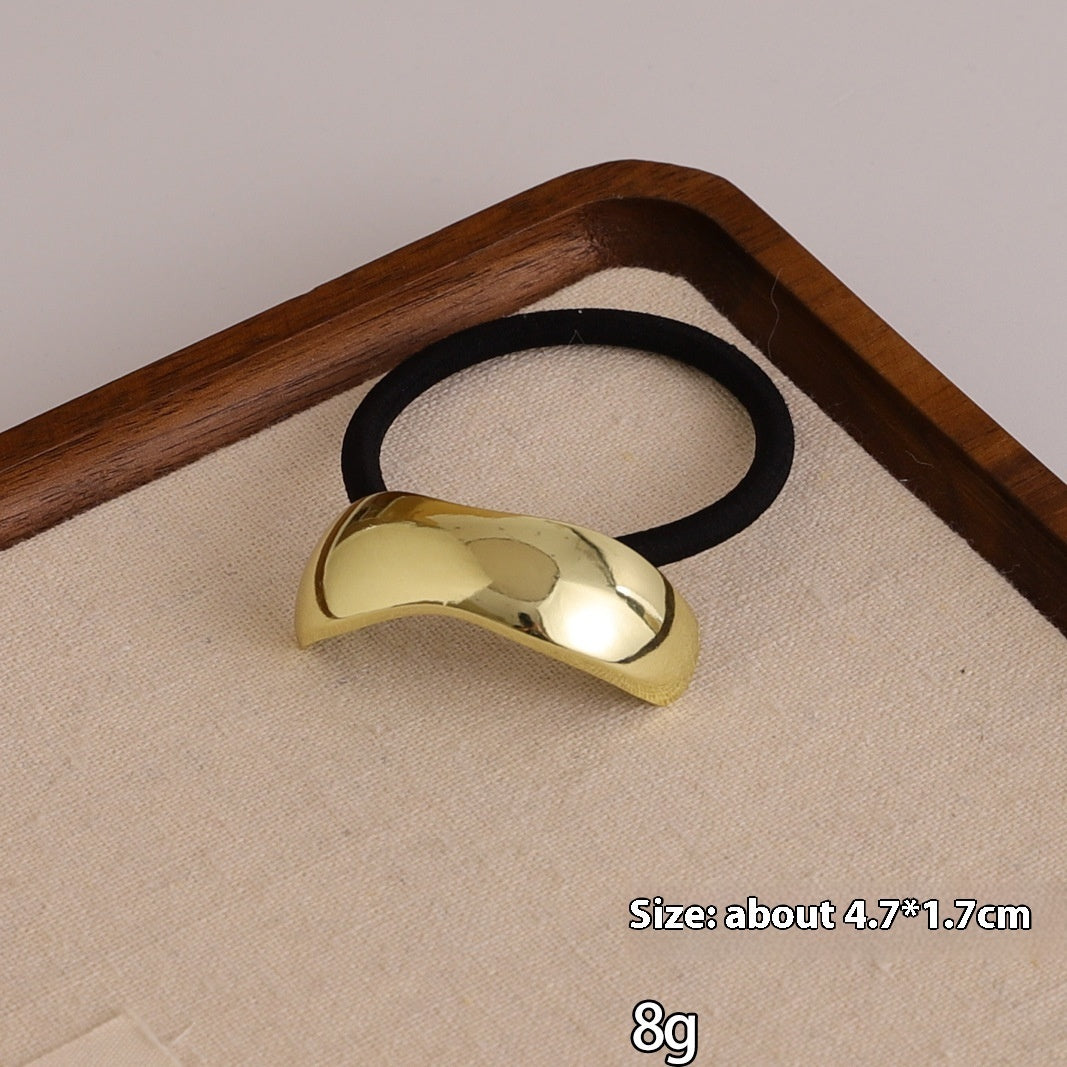European And American Cold Style Geometric Metal Concave-convex Stretch Retro Head Rope