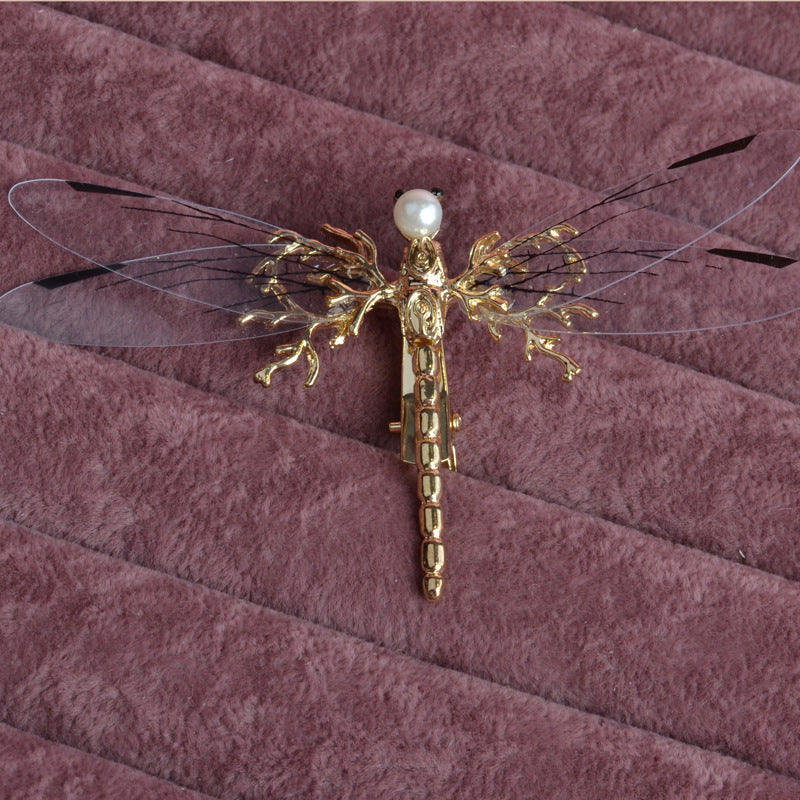 European Golden Dragonfly Side Clip Headdress