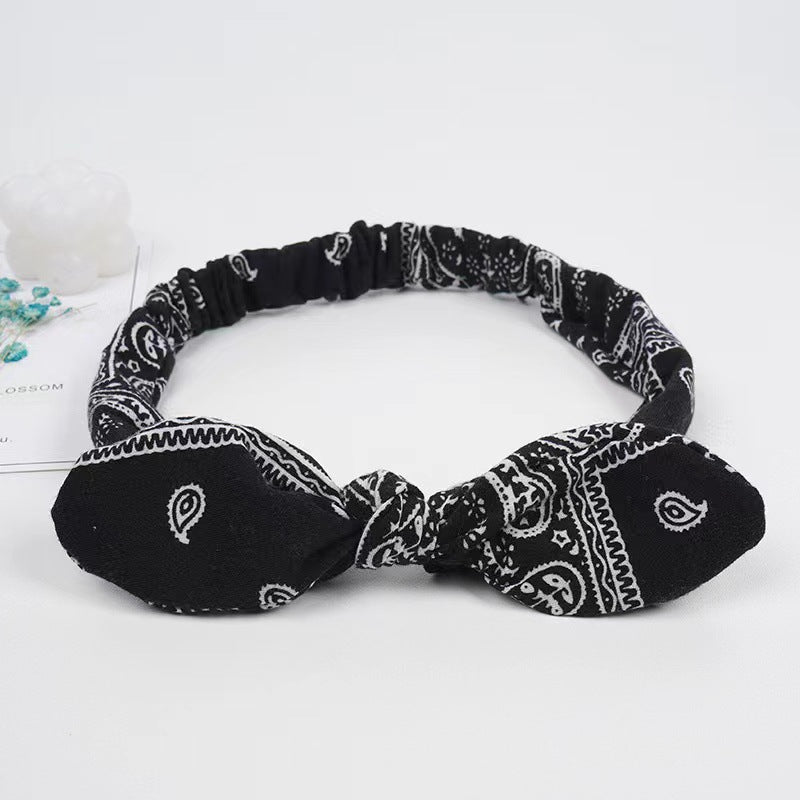 Bunny ears knotted elastic headband