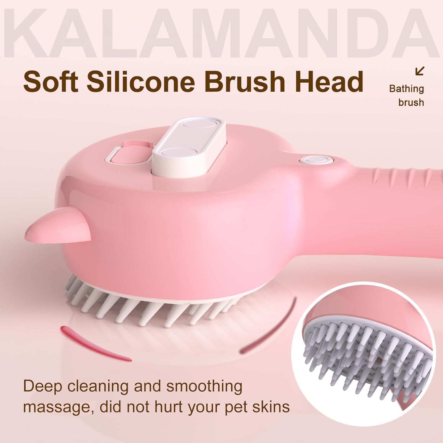 Cat Steam Brush 4 In 1 Steamy Cat Brush With Handle Rubber Pet Misting Brush With Release Button Dog Comb With Cleanser For Indoor Kittens Small Animals
