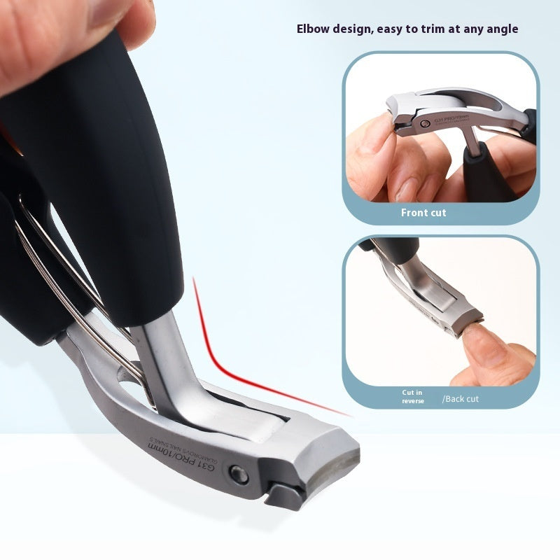 Anti-splash Bevel Elbow Nail Clippers Large Opening Secondary Blade Nail Clippers Pruning