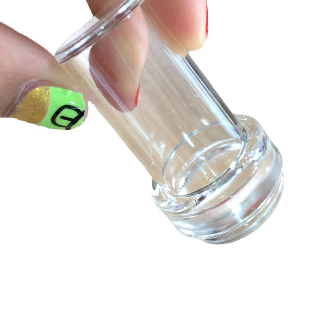 Nail Stamp Tool Small Head Silicone Nail Steel Plate Template Seal Scraper For Transfer Printing