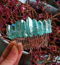 Crystal Hair Comb Bridal Accessories Colorful Green