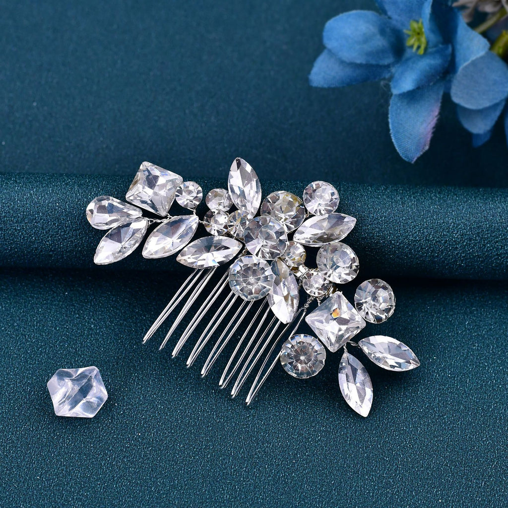 With Makeup Styling Photo Hair Comb Rhinestone Insert