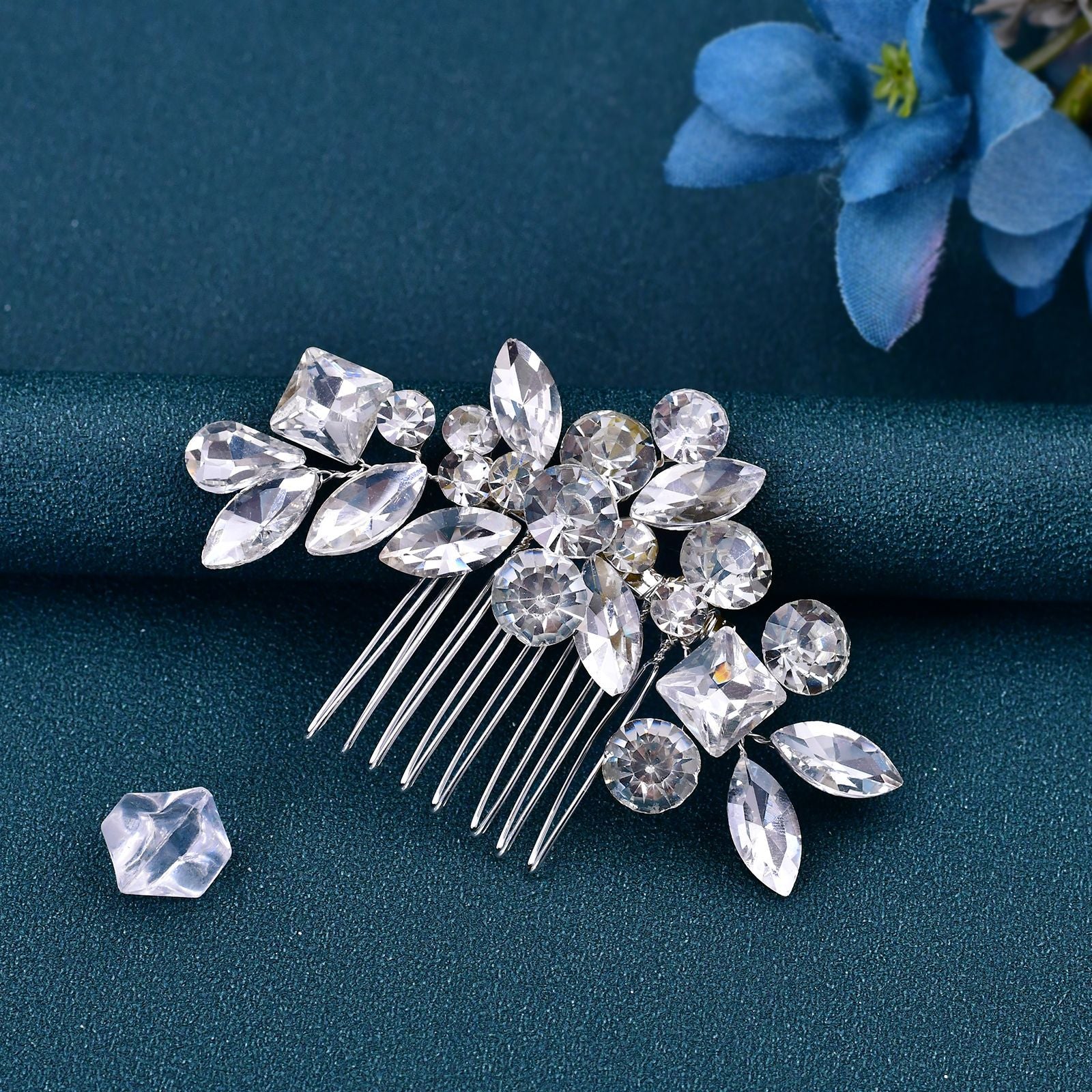With Makeup Styling Photo Hair Comb Rhinestone Insert