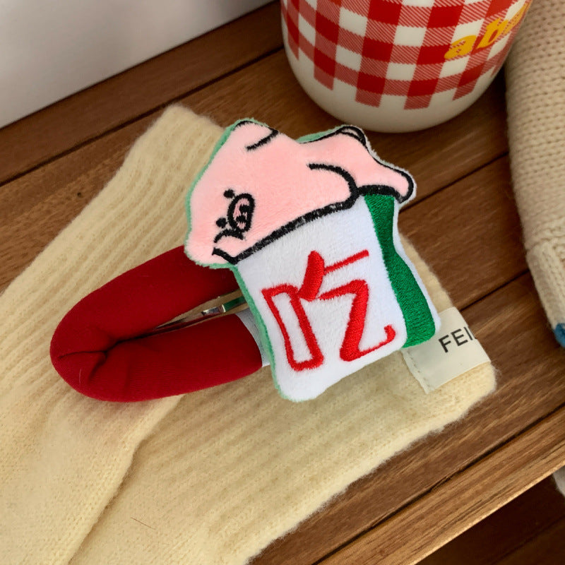 Cartoon Doll Sponge Bang Clip Hairpin
