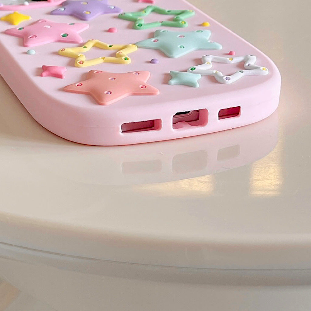 Oval Foundation Color Five-pointed Star Phone Case Drop-resistant