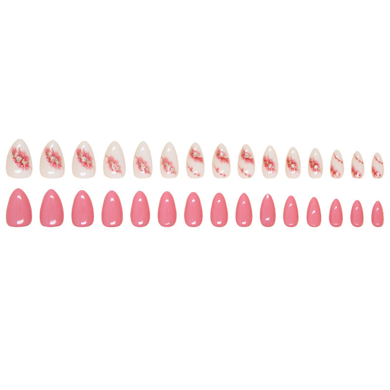 Simple Wear Nail Peach Blossom Detachable