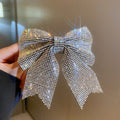 Super Fairy Full Diamond Bow Spring Clip Hairpin