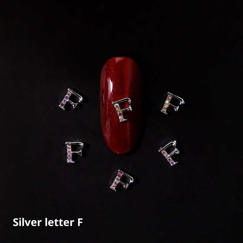 Cooc 26 Letter Alloy Nail Ornament Nail Crystal