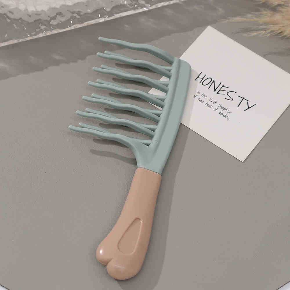 Double Row Big Tooth Hair Curling Comb Wide Tooth Non-knotted Shunfa Lady