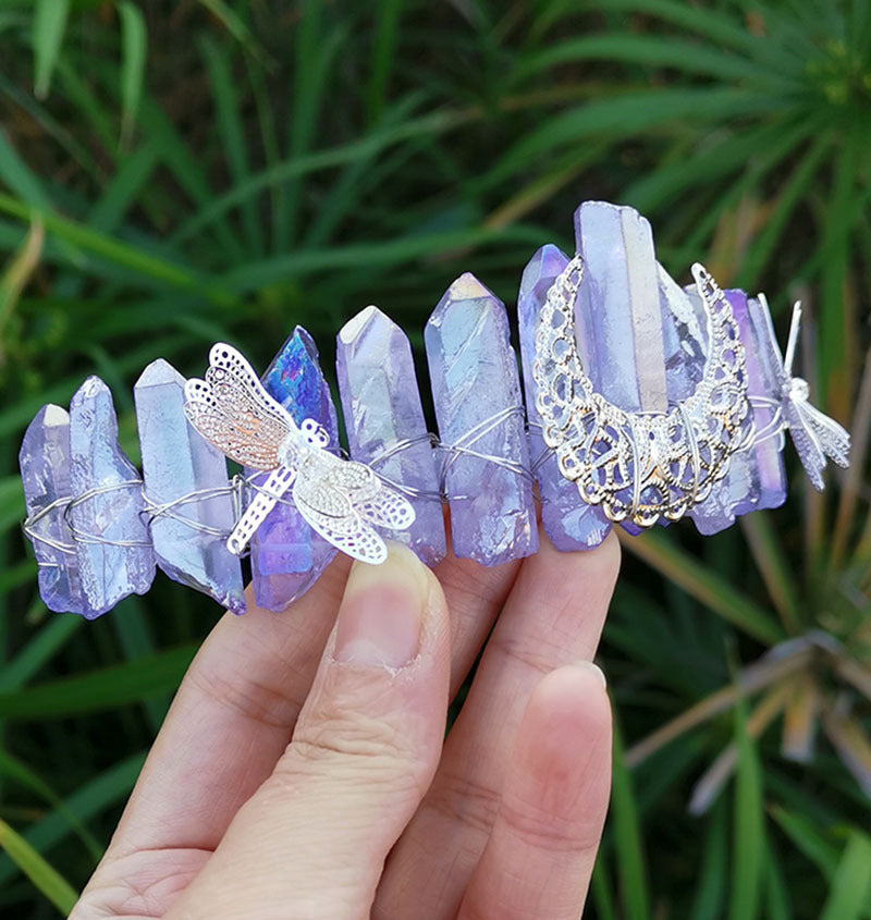 Handmade Dragonfly Accessories Moon Crown Bride Hairband