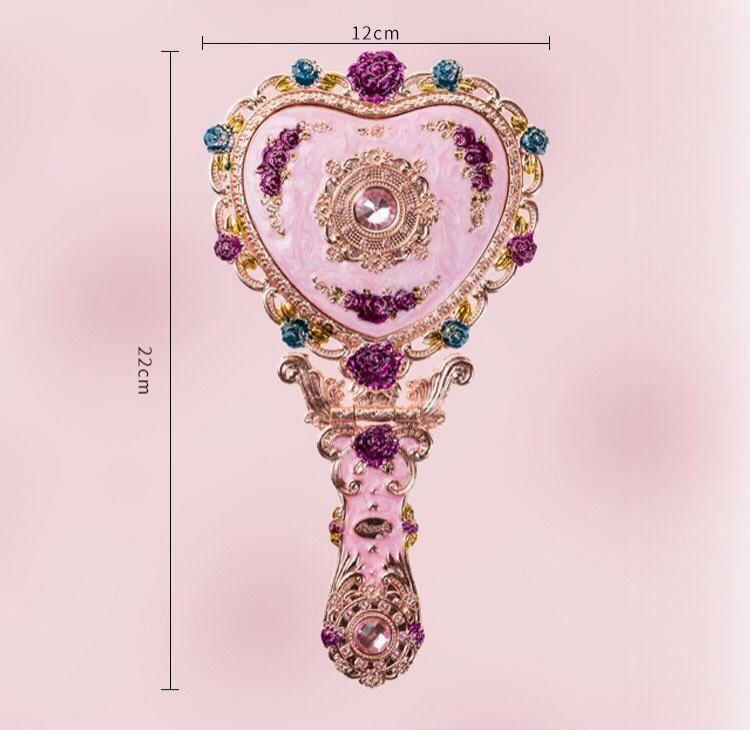 Metal Heart-shaped Handle Mirror Comb Set