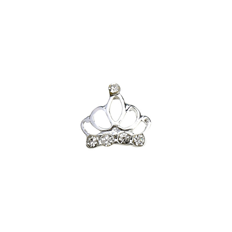 Diamond-encrusted Pearl Crown Nail Decoration