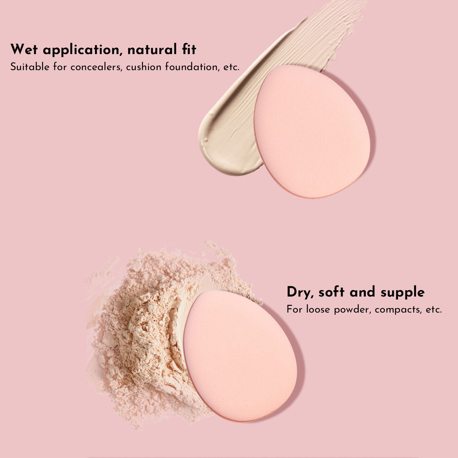 Mini Size Professional Cosmetic Cushion Puff Concealer Foundation Detail Puff Finger Puff Set Makeup Sponge Beauty Tool Travel Portable Makeup Puff Beauty Kit - Individually Packaged