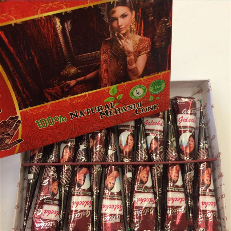 Brown Hannah Plant Henna Hand Painted Cream