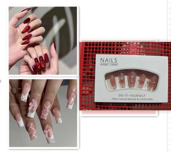 Cat's Eye Nail Patch Red Solid Color