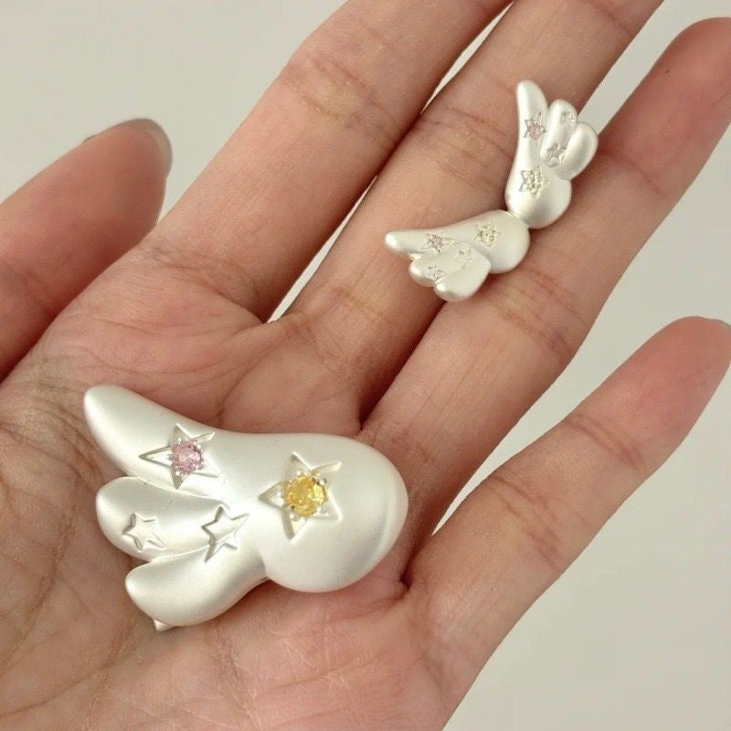 XINGX Angel Wings Colorful Zircon Hairpin Compact