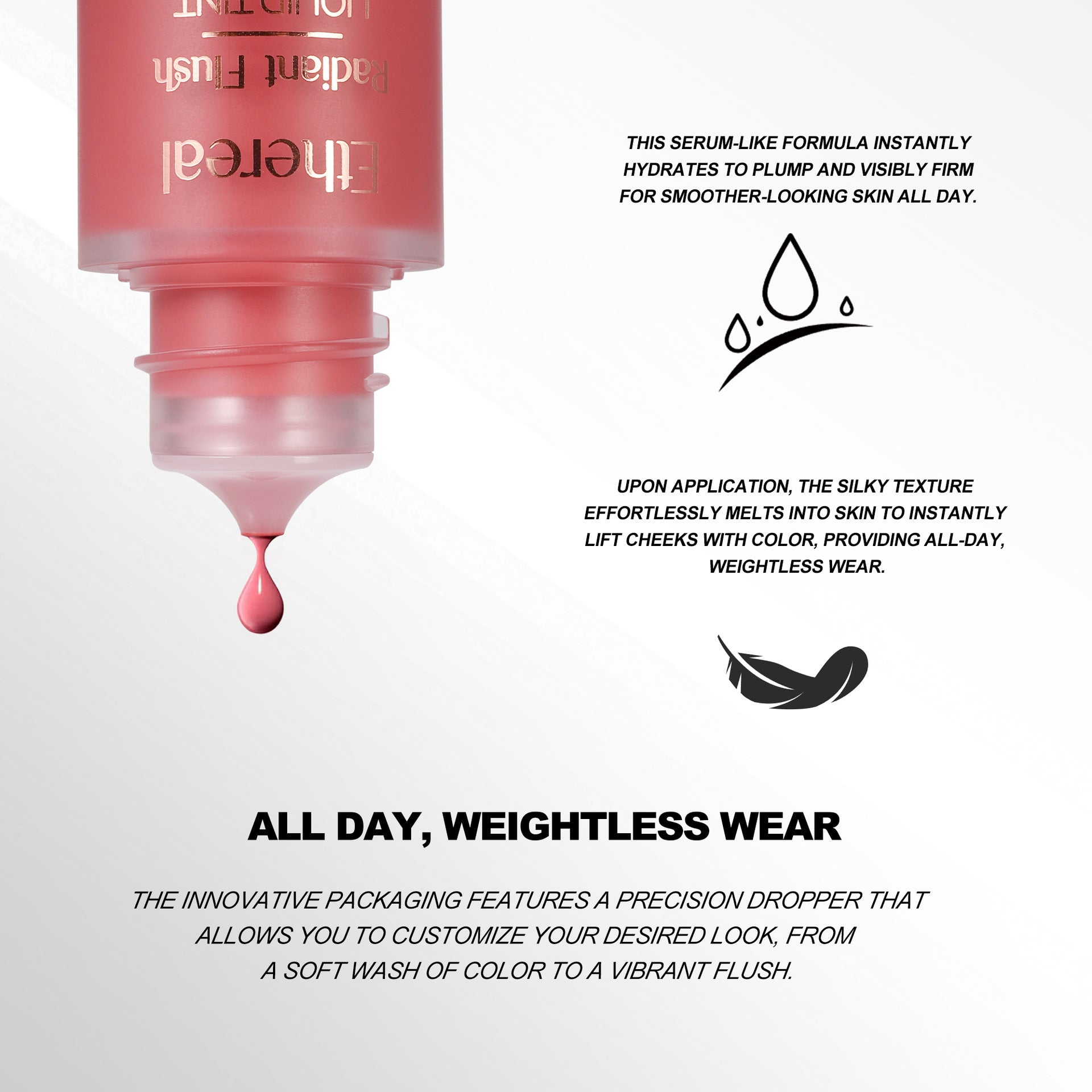 Handaiyan Liquid Blush Press Type 6 Colors Thin And Glittering