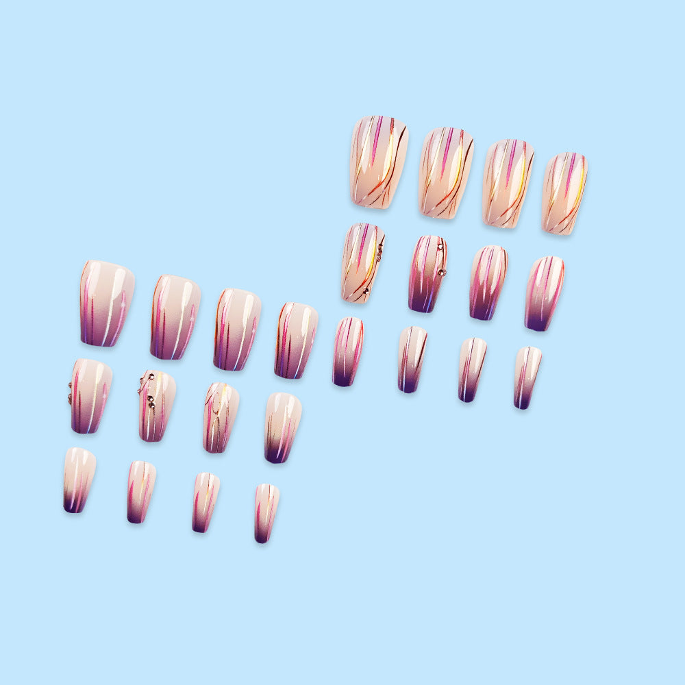 Magic Purple Line Streamer Gradient Nail Sticker